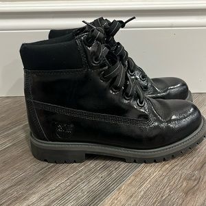 EEUC Timberland Black Patent Waterproof Boots